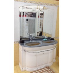 MOBILE HILTON  DOPPIO LAVABO DA 135 CM BIANCO LUCIDO